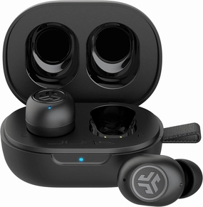 JLab JBuds Mini True Wireless Bluetooth Earbuds   Charging Case, Charcoal Black, IP55 Sweat and Dust Proof, Bluetooth Multipoint, Be Aware Audio, 3 EQ Sound Settings, Crystal Clear Calls TWS earbuds,compact wireless buds,Bluetooth ear tips,