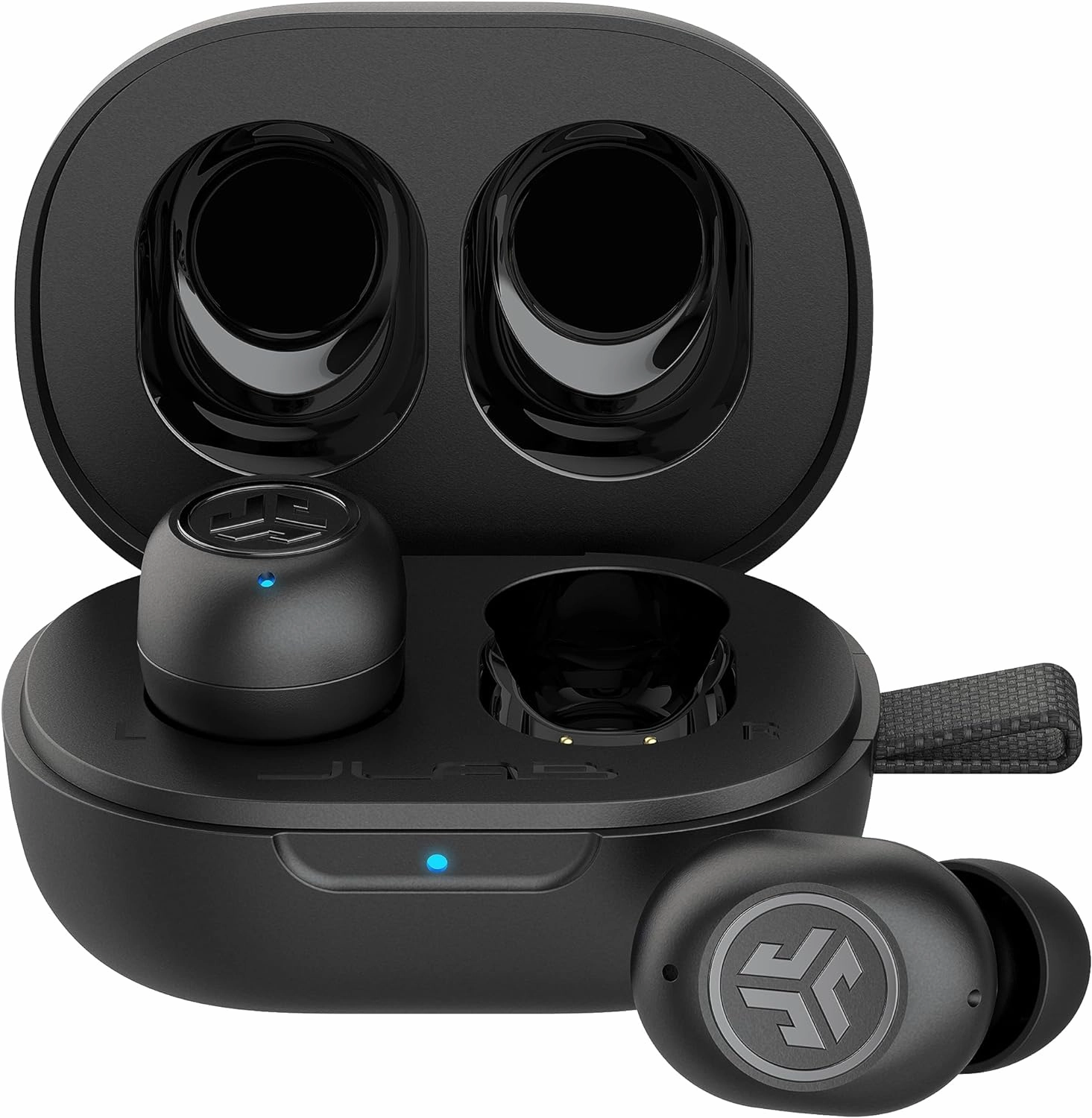 JLab JBuds Mini True Wireless Bluetooth Earbuds   Charging Case, Charcoal Black, IP55 Sweat and Dust Proof, Bluetooth Multipoint, Be Aware Audio, 3 EQ Sound Settings, Crystal Clear Calls TWS earbuds,compact wireless buds,Bluetooth ear tips,