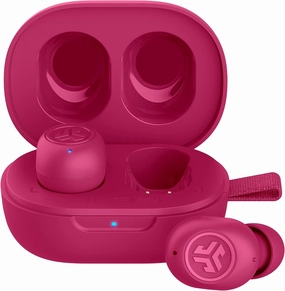 JLab JBuds Mini True Wireless Bluetooth Earbuds   Charging Case, Hot Pink, IP55 Sweat and Dust Proof, Bluetooth Multipoint, Be Aware Audio, 3 EQ Sound Settings, Crystal Clear Calls TWS earbuds,compact wireless buds,Bluetooth ear tips,