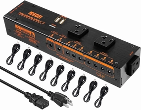 JOYO Guitar Pedal Power Supply 1200W AC Isolated Pedal Board Power Supply with 9 Outputs DC 9V/12V/18V (100mA/500mA) and USB 5V for Phone Combo Amplifier Keyboard Pedalboard (JP-07) power amplifier,stereo amp,hi-fi power amp,