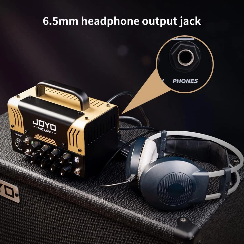 JOYO Tweedy BanTamp XL Series Mini Amp Head 20 Watt Preamp 2 Channel Hybrid Tube Guitar Amplifier Head for Electric Guitar with Bluetooth