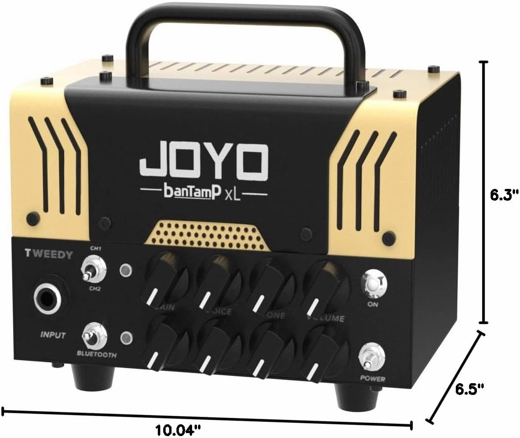 JOYO Tweedy BanTamp XL Series Mini Amp Head 20 Watt Preamp 2 Channel Hybrid Tube Guitar Amplifier Head for Electric Guitar with Bluetooth