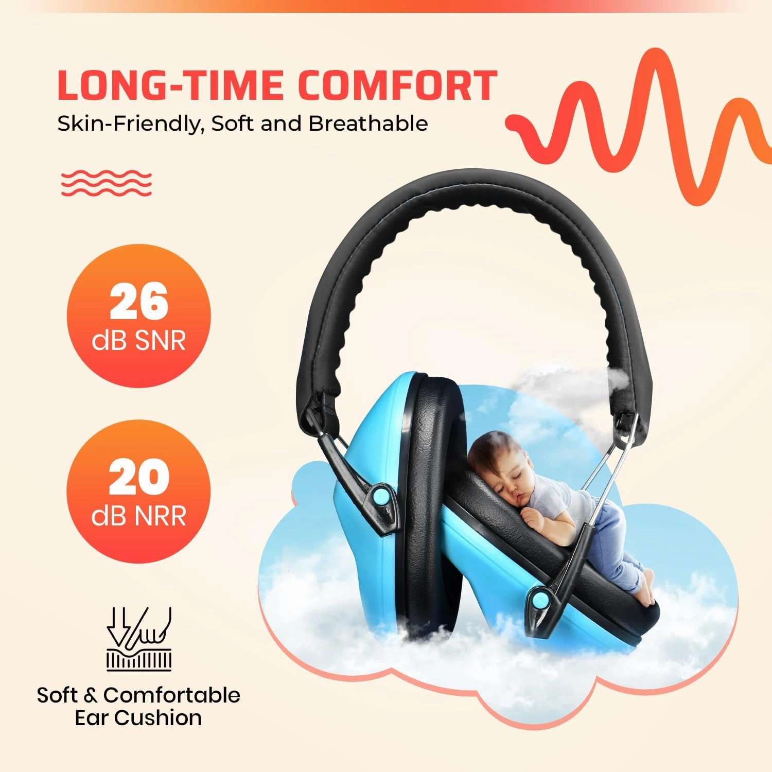 Jozy Noise Canceling Headphones for Kids, SNR 26dB Ear Protection for Autism, Sound Proof Sensory Muffs for Hearing, Concerts