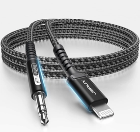 JSAUX Aux Cord for iPhone 3.3FT, 3.5mm Aux Cable for Car Compatible with iPhone 14 13 12 11 XS XR X 8 7 6 iPad iPod for Car Home Stereo, Speaker, Support All iOS Version-Black speaker cable,audio wire,hi-fi speaker cord,