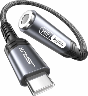 JSAUX USB Type C to 3.5mm Female Headphone Jack Adapter, USB C to Aux Audio Dongle Cable Cord Compatible with iPhone 16 Pro Max/15 Pro/15, Samsung Galaxy S24/S23/S22 Ultra, iPad Pro, Pixel 9/8 Grey DAC,USB audio converter,digital to analog converter,