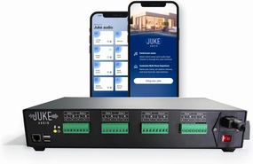 Juke-8: 8 Zone Multi-Room Amplifier | Stream Wirelessly via Airplay 2, Spotify Connect, Bluetooth, DLNA | App Controlled Audio System integrated amplifier,stereo receiver,hi-fi amp combo,