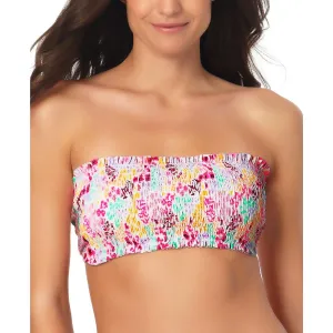 Juniors Womens Floral Smocked Swim Top Separates