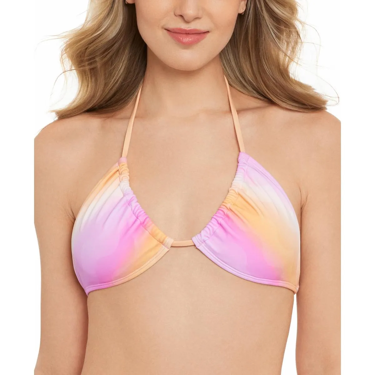 Juniors Womens Ombre Triangle Bikini Swim top