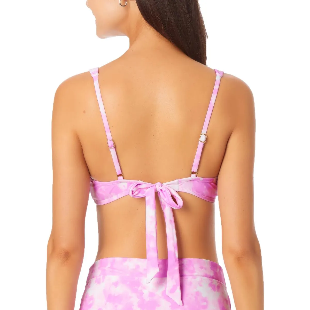 Juniors Womens V-Wire Tie-Dye Bikini Swim Top