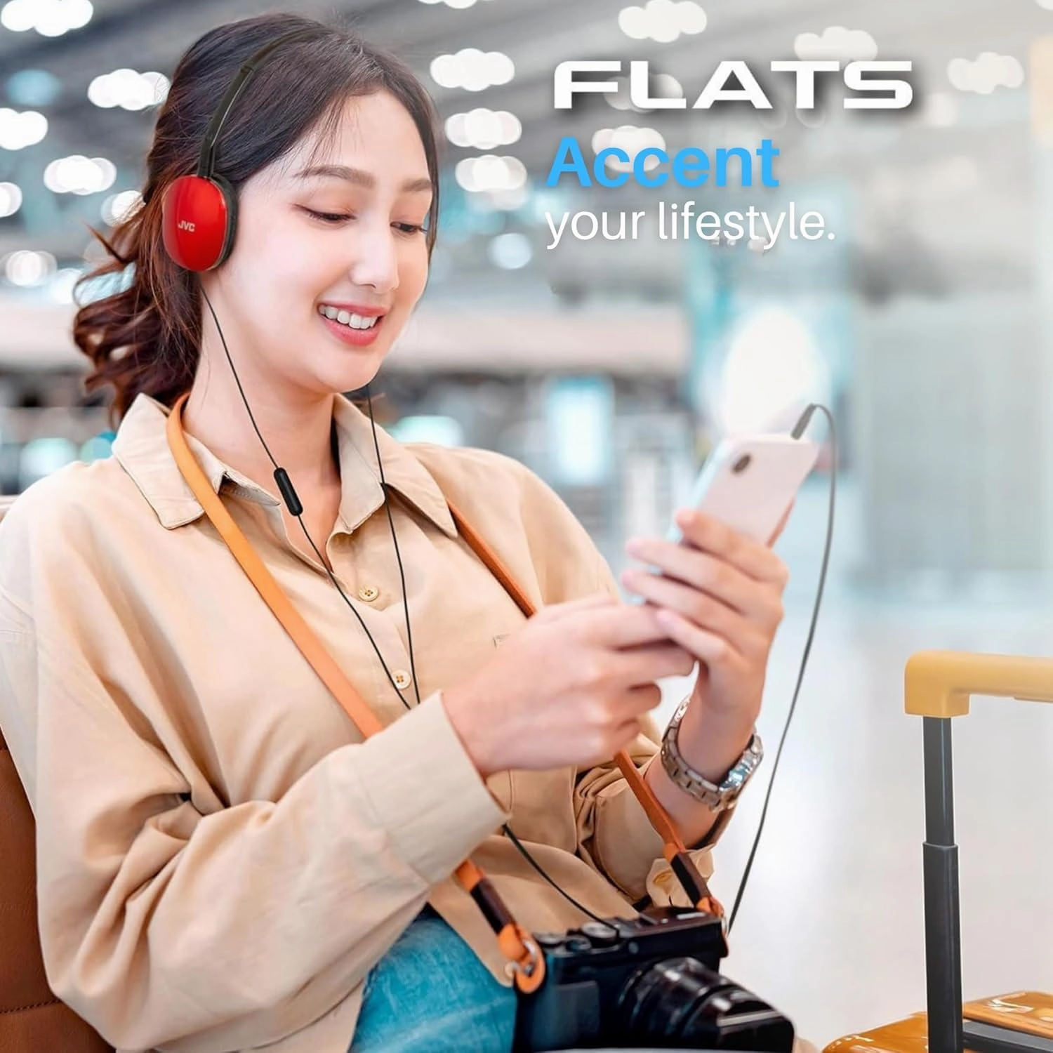JVC Flats On-Ear Wired Headphones - Flat Foldable Design - 30mm Driver for Powerful Sound - Soft Ear-Pads for Comfort  Steel Headband - Lightweight & Portable - 3.5mm Slim Plug - HAS160M
