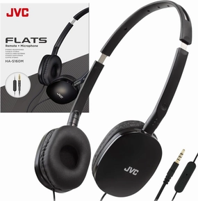 JVC Flats On-Ear Wired Headphones - Flat Foldable Design - 30mm Driver for Powerful Sound - Soft Ear-Pads for Comfort  Steel Headband - Lightweight & Portable - PC/Laptop/Gaming - 3.5mm Slim Plug reference headphones,neutral sound headphones,monitor he