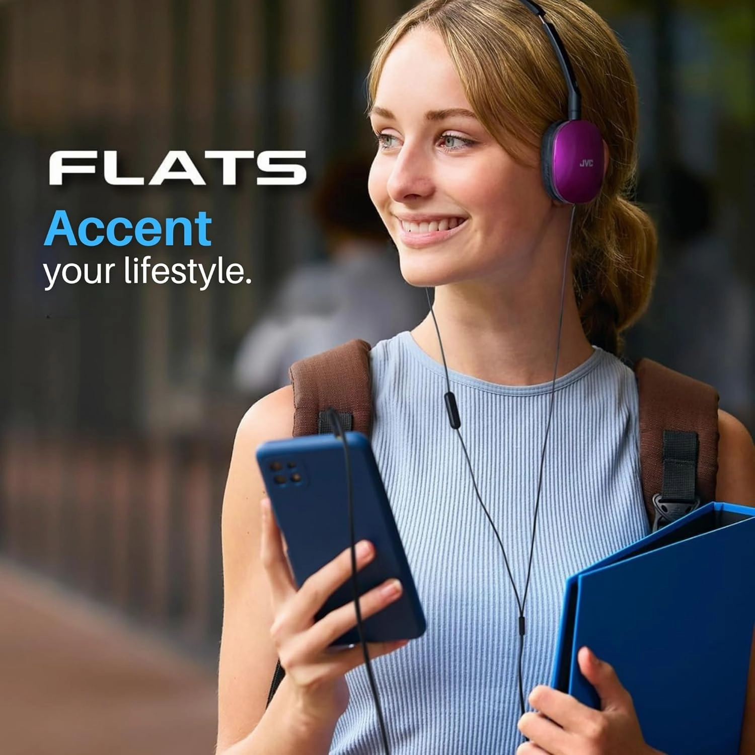 JVC Flats On-Ear Wired Headphones - Flat Foldable Design - 30mm Driver for Powerful Sound - Soft Ear-Pads for Comfort  Steel Headband - Lightweight & Portable - PC/Laptop/Gaming - 3.5mm Slim Plug