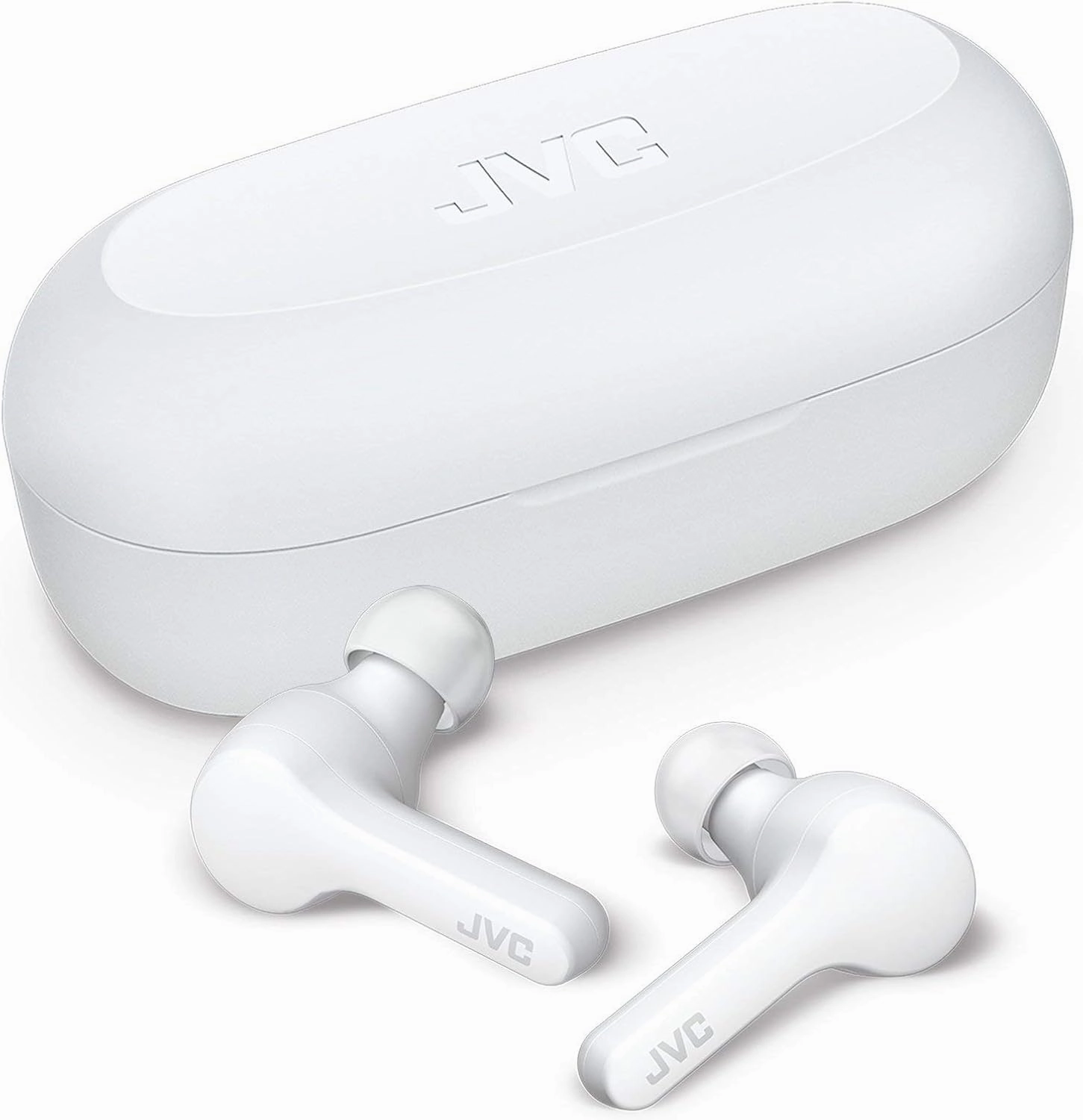 JVC Gumy Truly Wireless Earbuds Headphones, Bluetooth 5.0, Water Resistance(IPX4), Long Battery Life (up to 15 Hours) - HAA7TW (White) wireless earbuds,Bluetooth earphones,true wireless stereo,