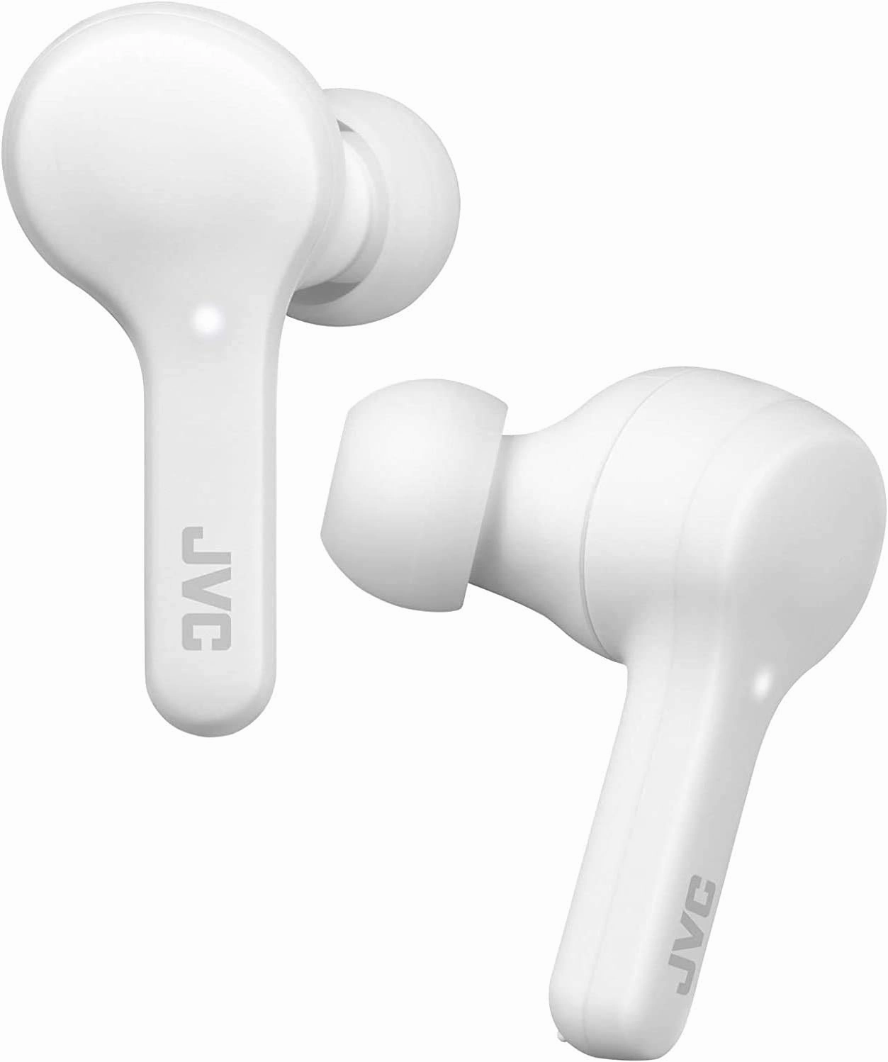 JVC Gumy Truly Wireless Earbuds Headphones, Bluetooth 5.0, Water Resistance(IPX4), Long Battery Life (up to 15 Hours) - HAA7TW (White)