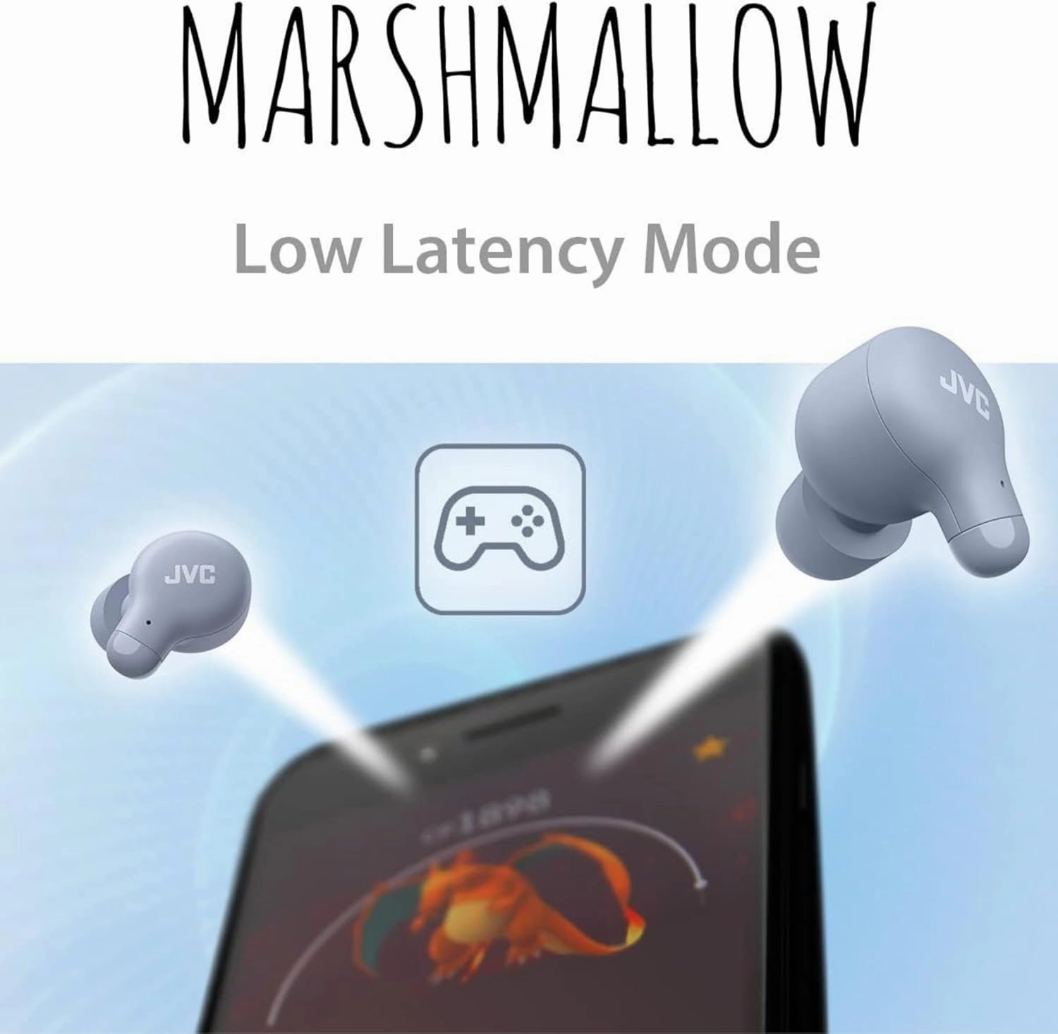 JVC Marshmallow True Wireless Bluetooth 5.3 Earbuds  28H Battery, Memory Foam Earpieces for All-Day Comfort, IPX4 Water Resistant, Mic, Compact Case, for iPhone & Android