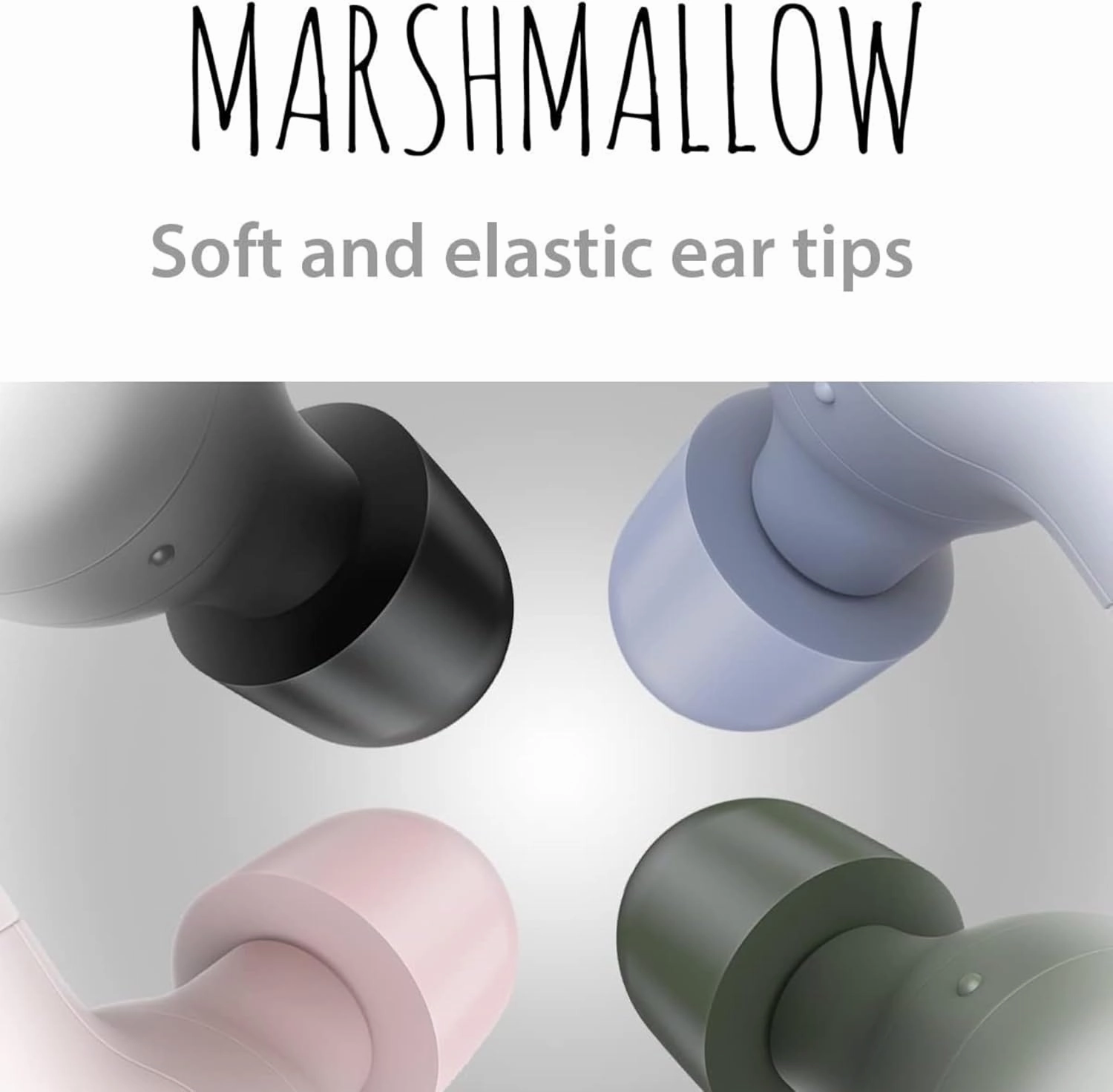JVC Marshmallow True Wireless Bluetooth 5.3 Earbuds  28H Battery, Memory Foam Earpieces for All-Day Comfort, IPX4 Water Resistant, Mic, Compact Case, for iPhone & Android