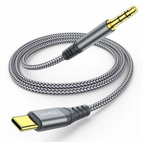 JXMOX USB C to 3.5mm Audio Aux Jack Cable (4ft), Type C to 3.5mm Headphone Car Stereo Cord Compatible with iPhone 16 Pro Max 15 Pro Max, Samsung Galaxy S24 S23 S22 S21 Note 20, Pixel 4 5 XL, iPad Pro speaker cable,audio wire,hi-fi speaker cord,