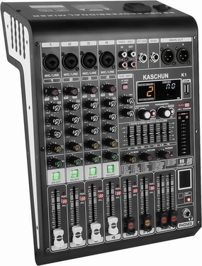 K1 4-Channel Professional Audio Mixer with 99 Bit DSP, XLR Microphone Jack, 48V Phantom Power, Stereo RCA Input/Output - Sound Board Console for PC Recording mixer console,audio mixing desk,DJ console,