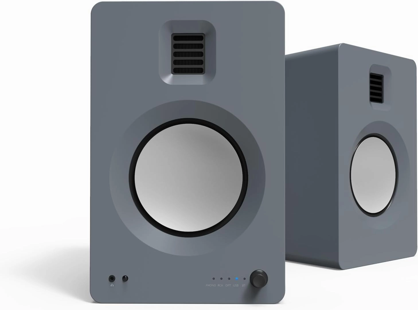 Kanto TUK Powered Speaker with Headphone Out | Built-in USB DAC | Dedicated RCA with Phono Pre-amp | Bluetooth | AMT Tweeter | 5.25" Driver | Pair | Matte Grey reference headphones,neutral sound headphones,monitor headphones,