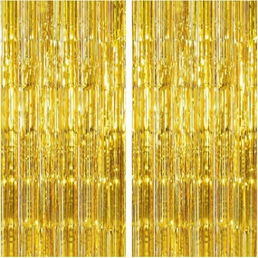 KatchOn, XtraLarge Gold Fringe Curtain Backdrop - 8x3.2 Feet, Pack of 2 Gold Streamers Party Decorations | Gold Foil Curtain for Gold Party Decorations | Gold Streamer Backdrop, Graduation Decorations network streamer,wireless audio player,Wi-Fi music stre
