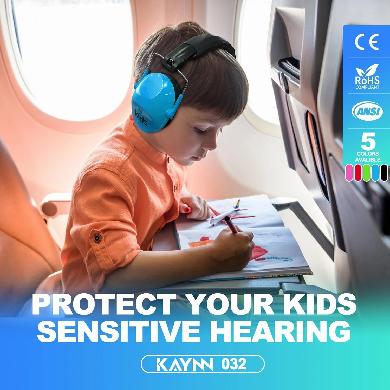 KAYNN 032 Kids Ear Protection for Noise - 28dB SNR Noise Canceling Headphones for Concerts, Sensory Headphones Autism