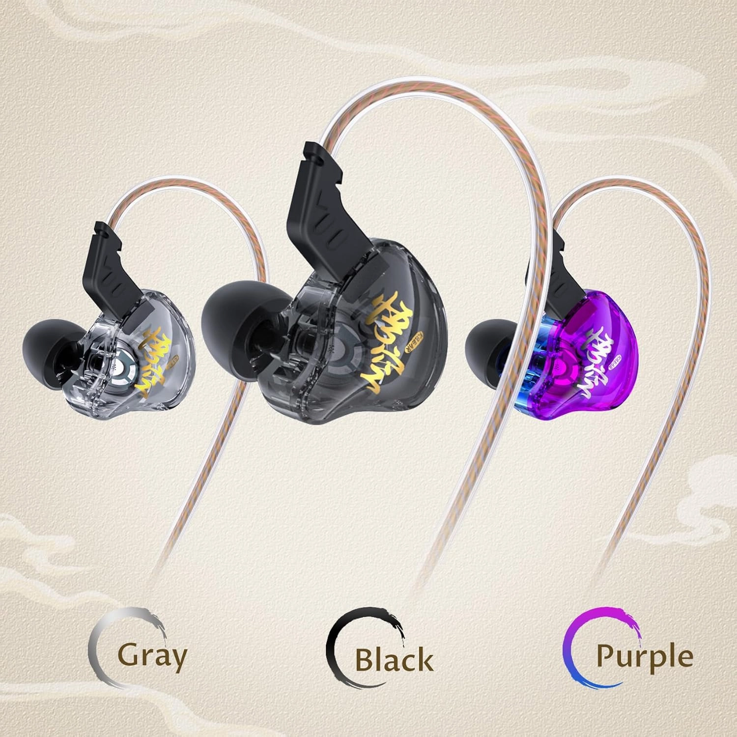KBEAR K01 iem in ear Monitor Headphones, HIFI Immersive Bass iems for Gaming, Noise Cancelling Wired Earbuds with 3.5mm Plug for Computer Laptop School Student, 3 Year Warranty (Black without Mic)