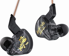 KBEAR K01 iem in ear Monitor Headphones, HIFI Immersive Bass iems for Gaming, Noise Cancelling Wired Earbuds with 3.5mm Plug for Computer Laptop School Student, 3 Year Warranty (Black without Mic) in-ear monitors,hi-fi IEMs,studio earphones,