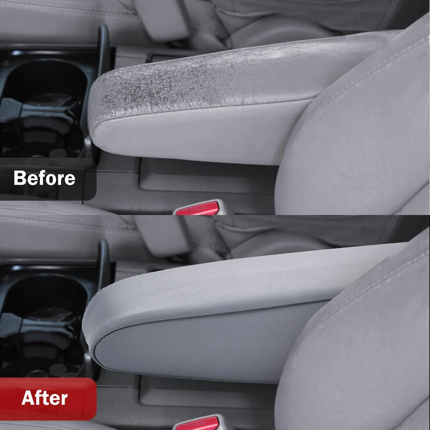 KBH Car Seat Armrest Cover for Lexus GX470 2003 2004 2005 2006 2007 2008 2009, Vinyl Leather Interior Accessories, Anti-Scratch, 1 Pair, Dark Gray