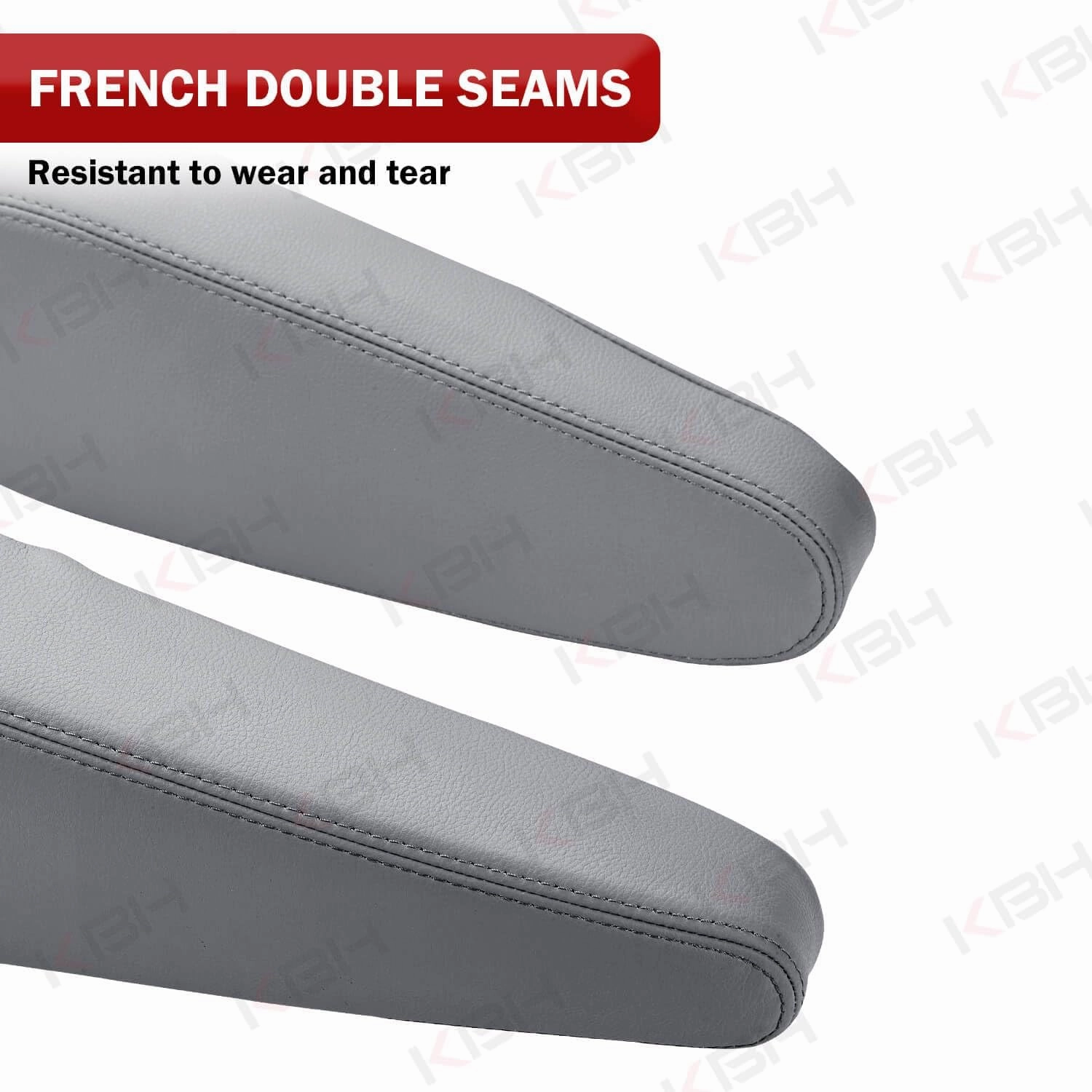 KBH Car Seat Armrest Cover for Lexus GX470 2003 2004 2005 2006 2007 2008 2009, Vinyl Leather Interior Accessories, Anti-Scratch, 1 Pair, Dark Gray