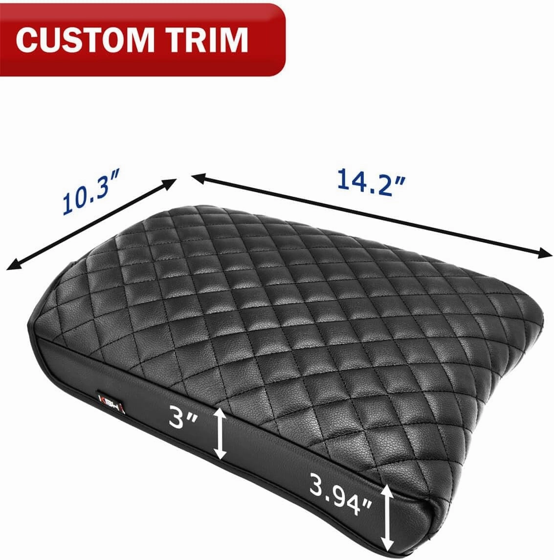 KBH Center Console Armrest Cover for Acura MDX 2015 2016 2017 2018 2019 2020, Vinyl Leather Trim, Middle Console Lid Protective Cover Cushion Pad, Anti-Scratch, Black