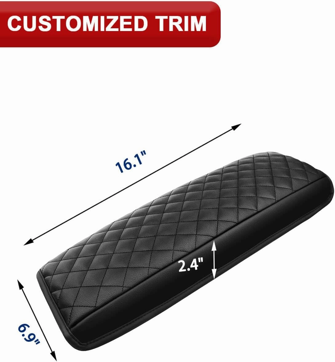 KBH Center Console Armrest Cover for Chevy Equinox, GMC Terrain 2010-2017, Vinyl Leather Trim, Anti-Scratch, Black