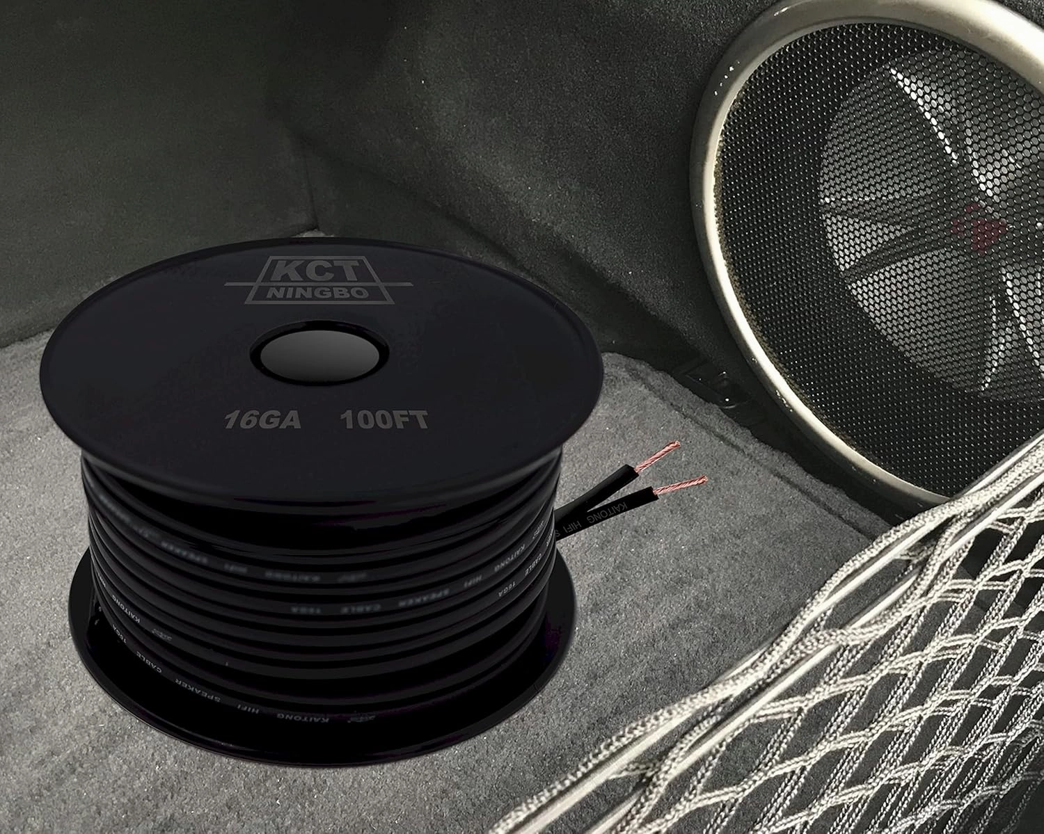 KCT 16AWG Gauge Speaker Cable Speaker Wire 100Feet Black