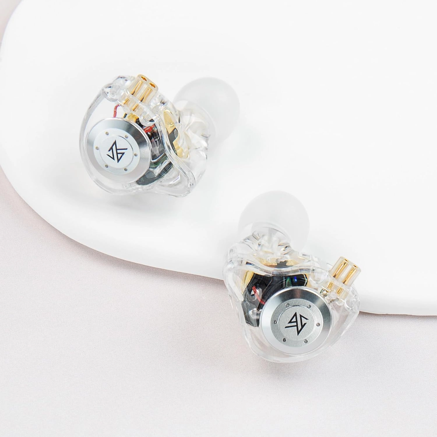 keephifi KZ EDX Pro in Ear Monitor Headphones KZ IEM Earphones Dual DD HiFi Stereo Sound Stage Earphones Wired Noise Cancelling Gaming Earbuds for Musicians Singer Audiophiles (White, No Mic)