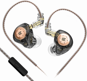 keephifi KZ EDX Pro in Ear Monitor with Mic Wired Headphones HiFi Stereo Stage Wired Earphone Dual DD IEM Earphones Earbuds with Detachable Cable for Musicians Audiophiles (Black, with Mic) audiophile headphones,high-end headphones,studio over-ear,