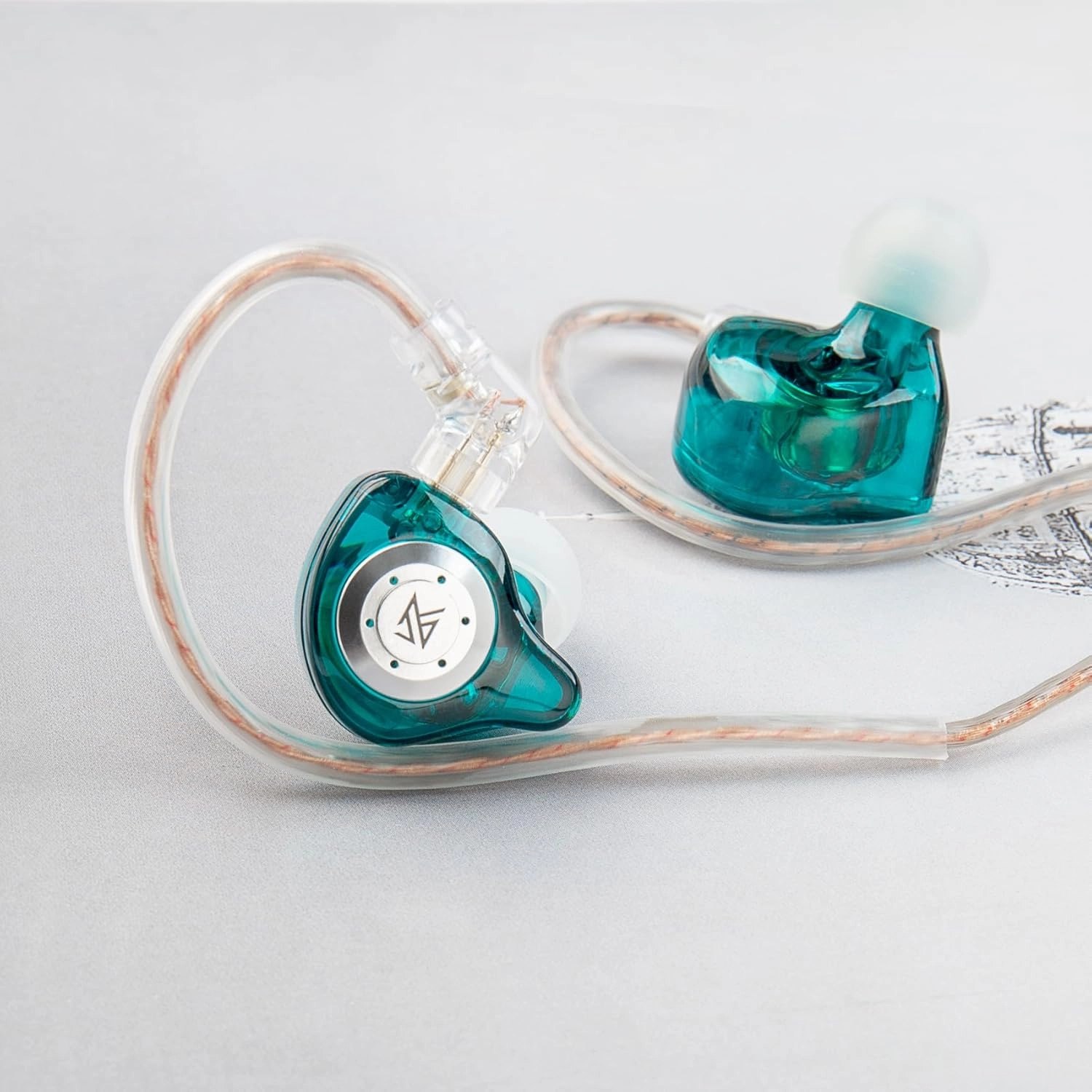 keephifi KZ EDX Pro in Ear Monitors KZ Headphones IEM Earphones with Dual DD HiFi Stereo Sound Earphones Wired Noise Cancelling Gaming Earbuds (Cyan, No Mic)