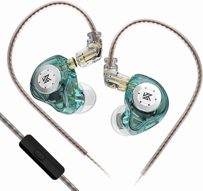 keephifi KZ EDX Pro in Ear Monitors KZ IEM Earphones with Microphone, Dual DD HiFi Stereo Sound Wired Earphones Noise Cancelling Earbuds (Cyan, with Mic) audiophile headphones,high-end headphones,studio over-ear,