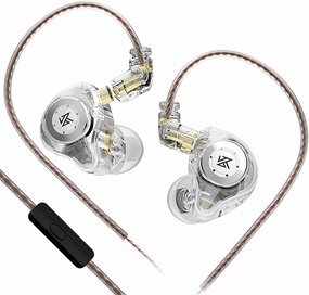 keephifi KZ EDX Pro in Ear Monitors with Microphone KZ IEM Earphones Dual DD HiFi Stereo Sound Wired Earphones Noise Cancelling Earbuds for Musicians Singer Audiophiles (White, with Mic) audiophile headphones,high-end headphones,studio over-ear,