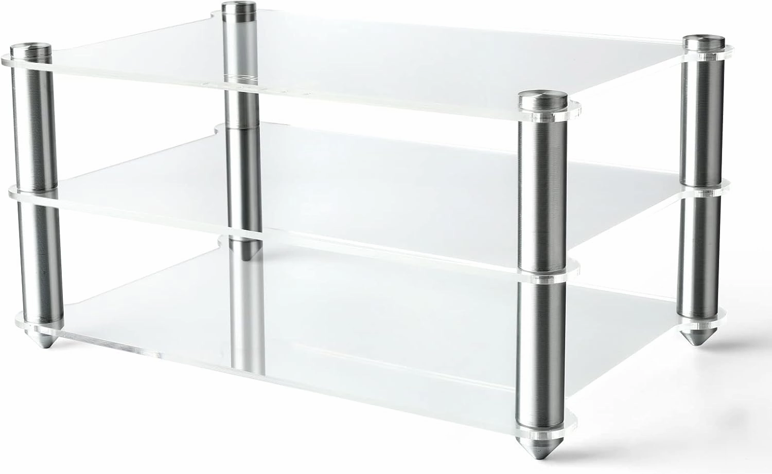 KGUSS Mini Audio Component Rack Acrylic 2-Layer Aluminium Holders Small Desktop Transparent Rack for HiFi Audio Equipment dac Amplifier Amp audio rack,hi-fi component stand,media shelf,