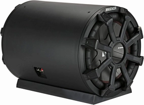 Kicker 46CWTB102 TB10 10-inch Loaded Weather-Proof Subwoofer Enclosure w/Passive Radiator - 2-Ohm, 400 Watt audiophile subwoofer,active subwoofer,low frequency speaker,
