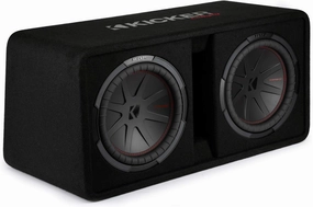 Kicker 48DCWR122 CompR 12" Dual subwoofers in Vented Enclosure, 2ohm audiophile subwoofer,active subwoofer,low frequency speaker,