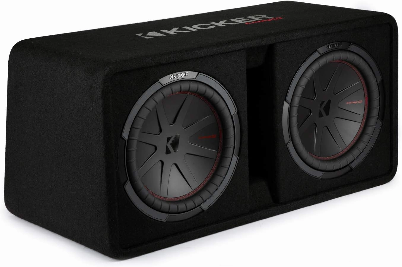 Kicker 48DCWR122 CompR 12" Dual subwoofers in Vented Enclosure, 2ohm audiophile subwoofer,active subwoofer,low frequency speaker,