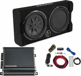Kicker Comp RT 12" Subwoofer Enclosure Package   46CXA4001 Amp & Wire Kit audiophile subwoofer,active subwoofer,low frequency speaker,
