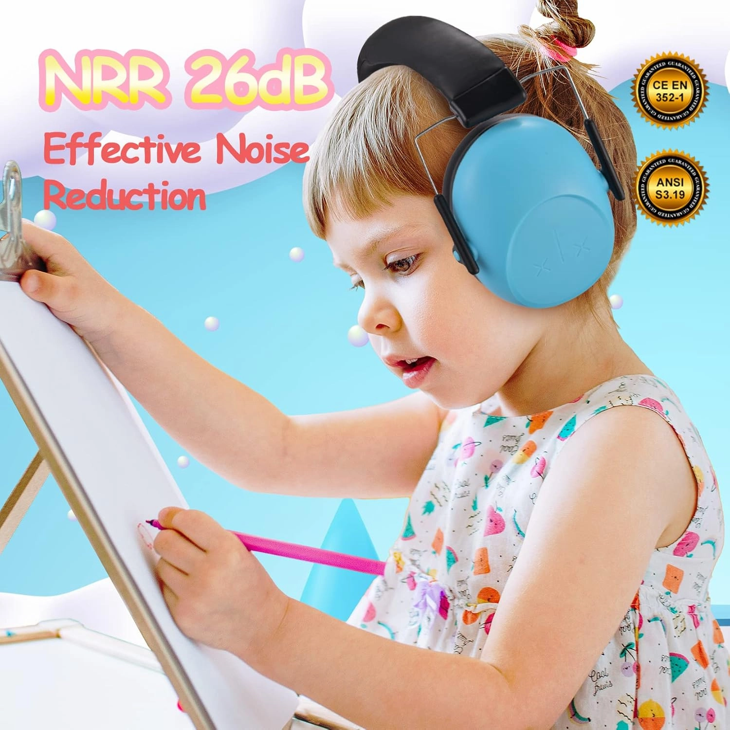 Kids Noise Cancelling Headphones, SNR 28dB Kids Ear Protection Earmuffs for Autism, Toddler, Children, Noise Cancelling Sound Proof Earmuffs/Headphones for Concerts, Air Shows, Fireworks