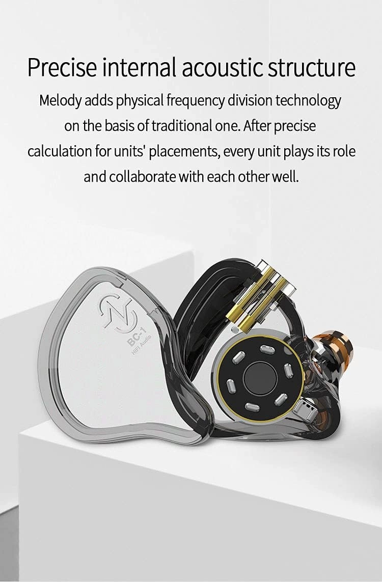 Kinboofi CCZ Melody in Ear Monitor, Dynamic Hybrid Dual Driver in Ear Earphones 1BA 1DD HiFi Wired Headphones Musicians IEM Upgrade Deep Bass Suitable for Bass Vocals Pop Folk ACG (Green, No MIC)