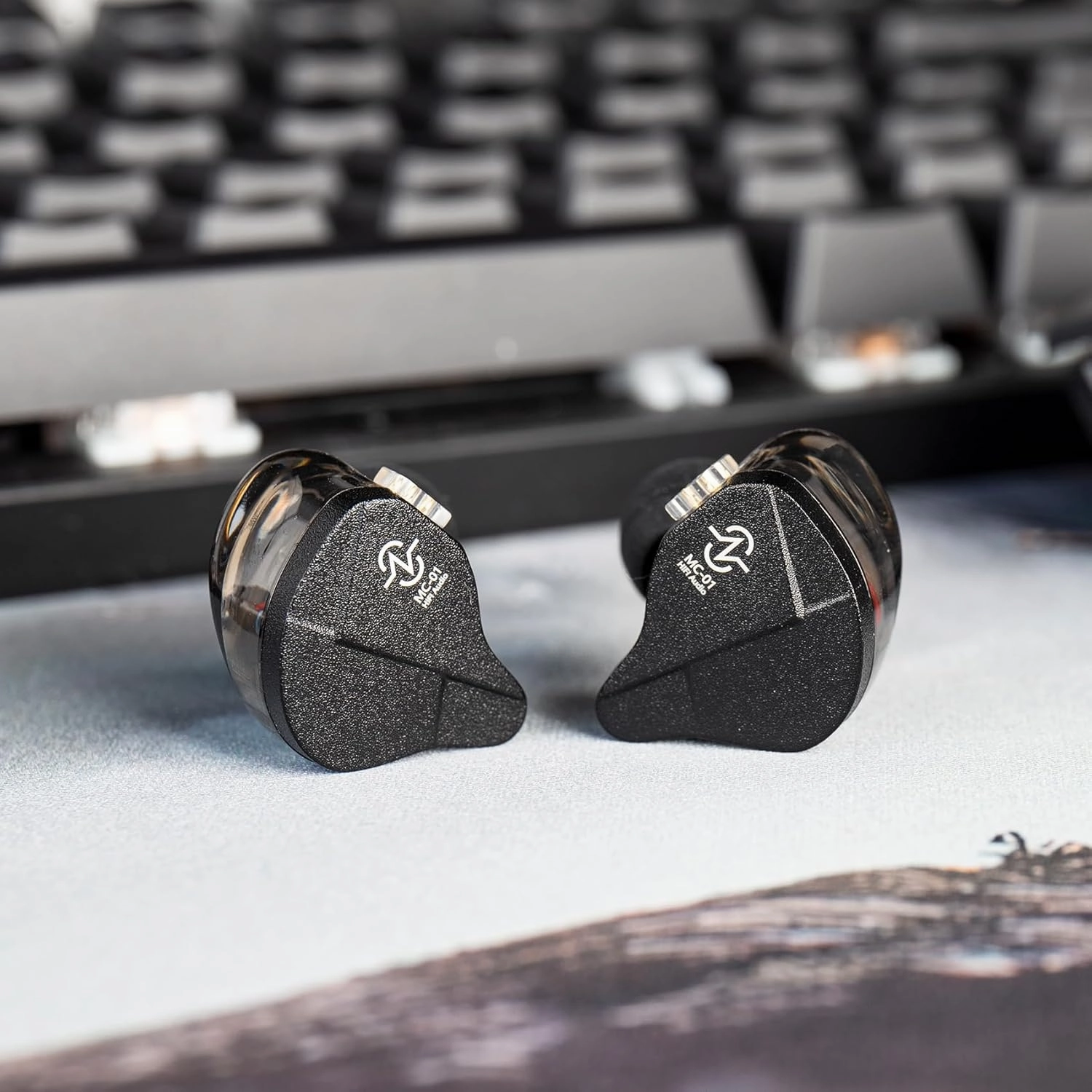 Kinboofi in Ear Monitor, CCZ MC01 10MM Dual-Magnet Large DD Gaming Earbuds, Wired Earbuds,in Ear Monitor Headphones with 5N OFC Detachable Cable No Mic for Musicians Audiophile (Black, No MIC)