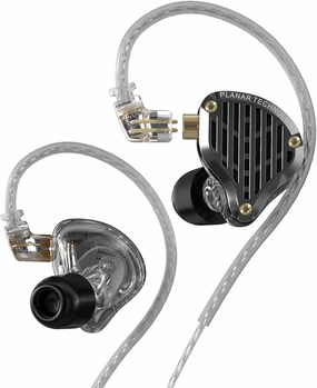 Kinboofi KZ PR3 IEM Headphonen, in Ear Monitor Earphone,13.2mm Planar Magnetic Driver in-Ear Wired Headphones, IEM Earphones Earbuds with Detachable Cable for Musicians(KZ PR3-Black,No Microphone) in-ear monitors,hi-fi IEMs,studio earphones,