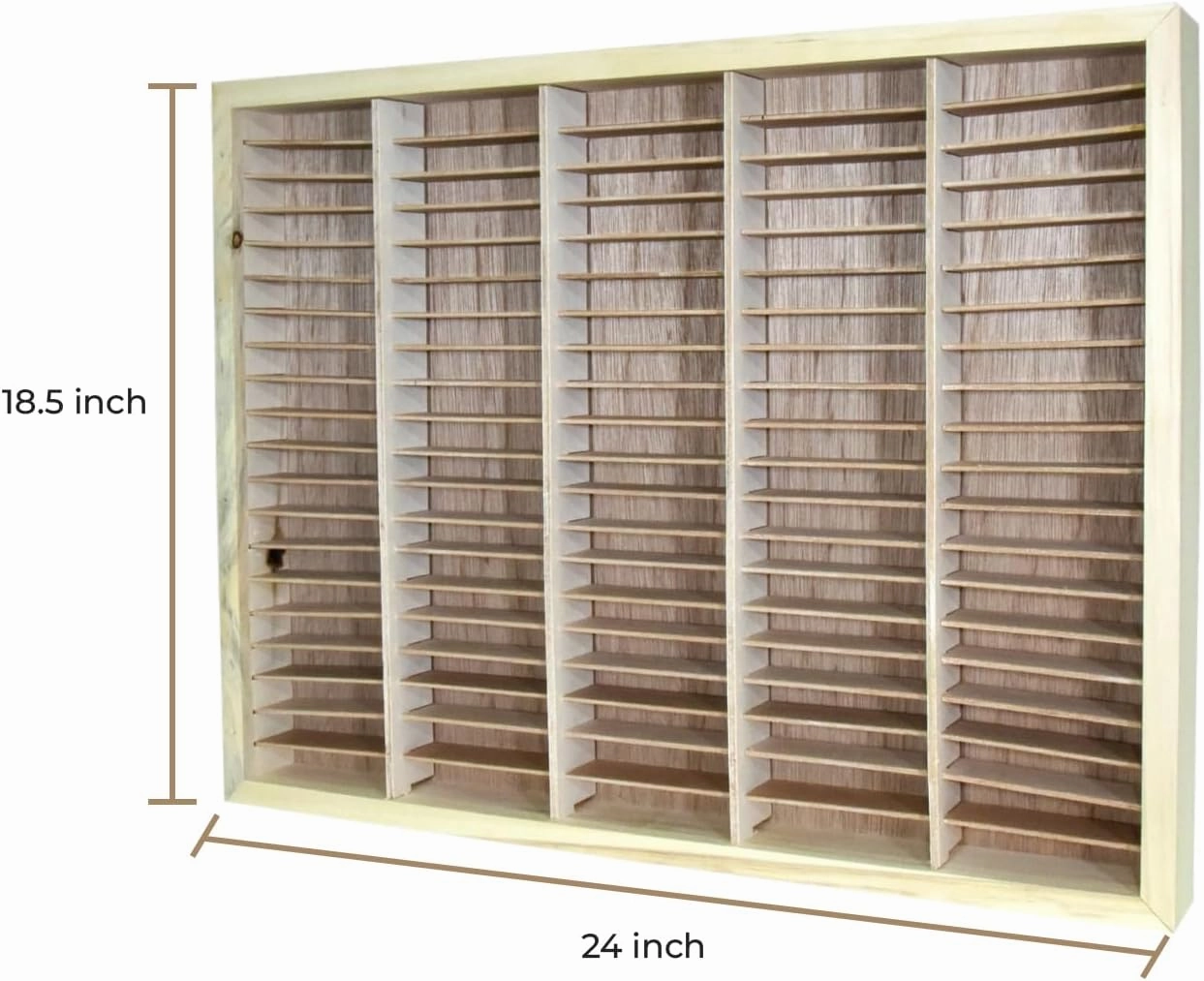Kingdom LW100 5 x 20 Unfinished Wood Cassette Rack, 100 Capacity
