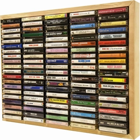 Kingdom LW100 5 x 20 Unfinished Wood Cassette Rack, 100 Capacity audio rack,hi-fi component stand,media shelf,