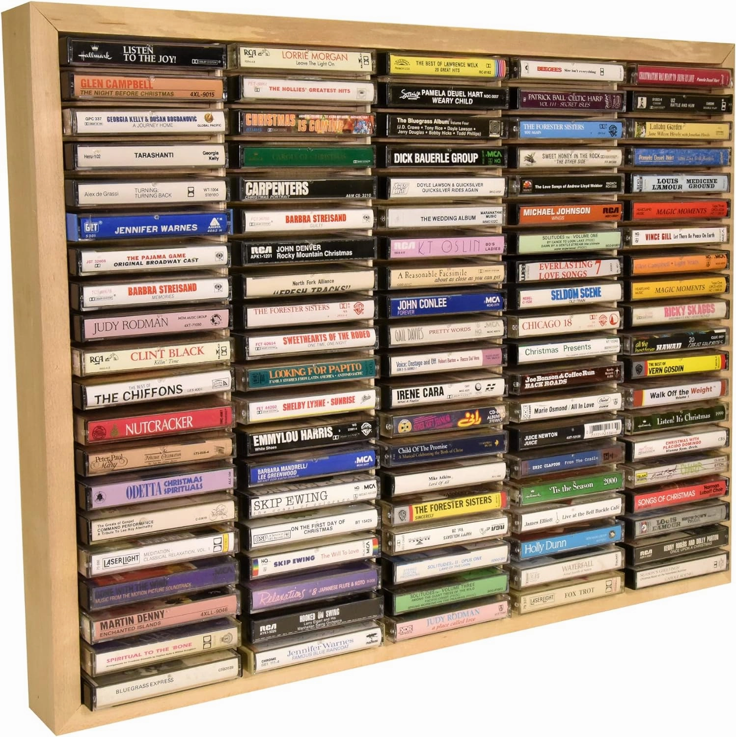 Kingdom LW100 5 x 20 Unfinished Wood Cassette Rack, 100 Capacity