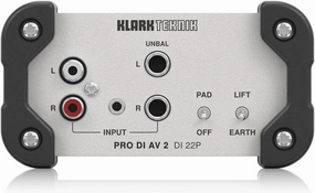 Klark teknik PRO DI AV 2 DI 22P Passive Stereo DI Box with Midas Transformers and Extended Dynamic Range balanced output player,audiophile player,hi-res digital player,